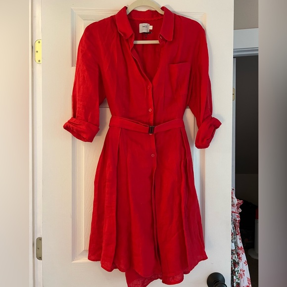 Anthropologie Red Linen Dress - Rory Gilmore - Picture 2 of 4